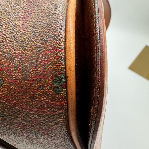ETRO Milano Paisley Hand Bag PVC Leather Brown Auth# 0729889 - Picture 7 of 15